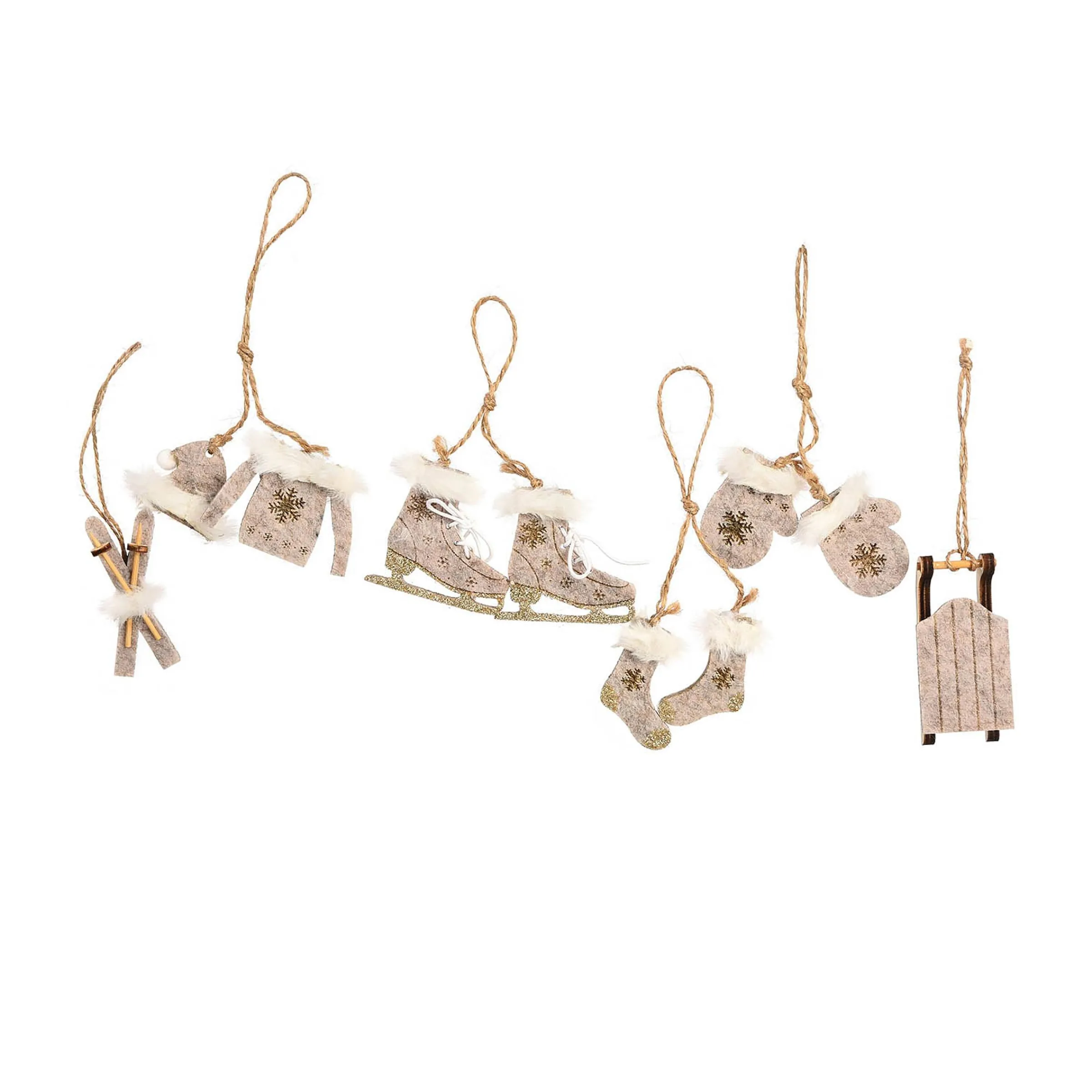 Depot Adventskranz-Deko^Deko-Anhänger-Set Filzfiguren
