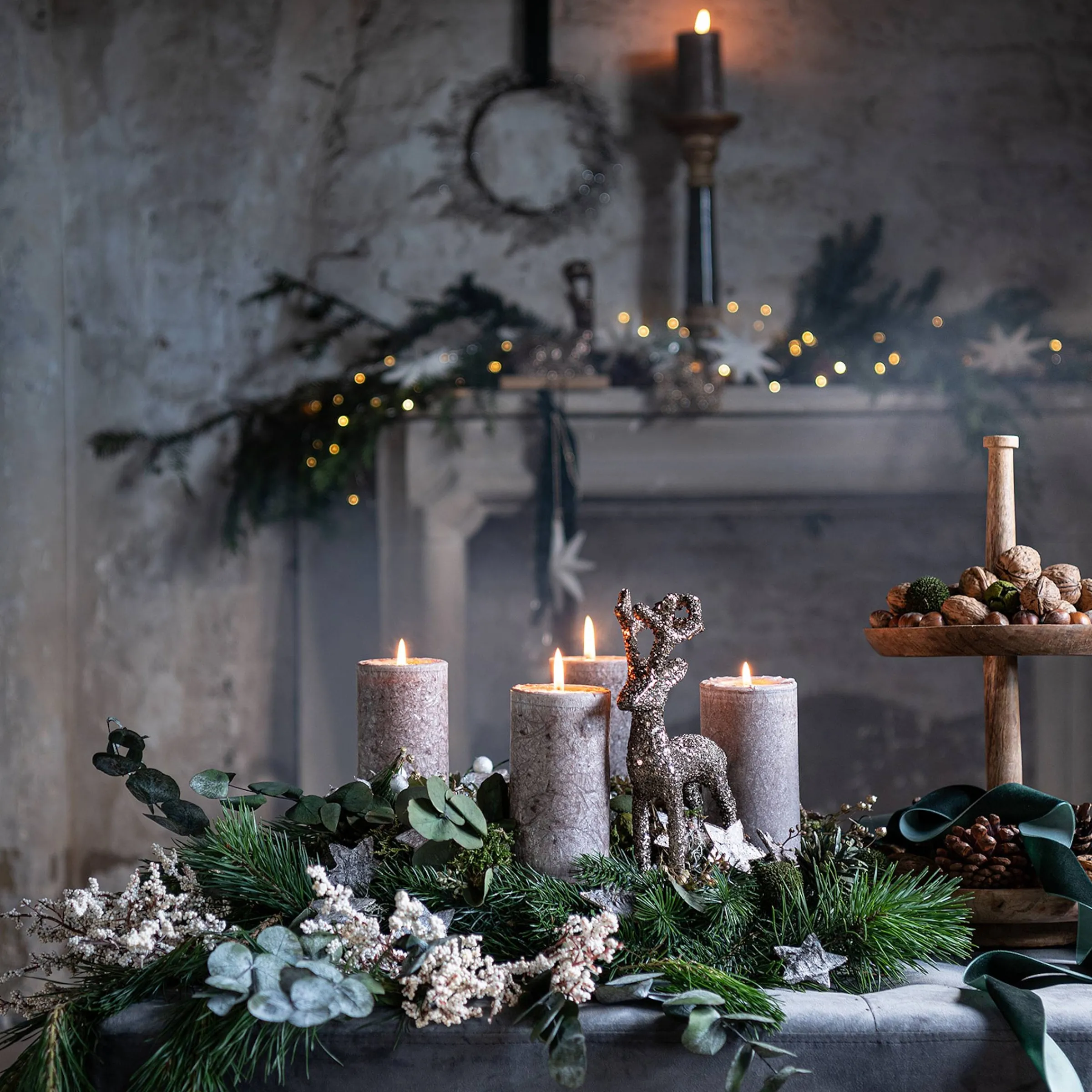Depot Adventskranze & Zubehör^Deko-Set Adventskranz Christmas Frosty