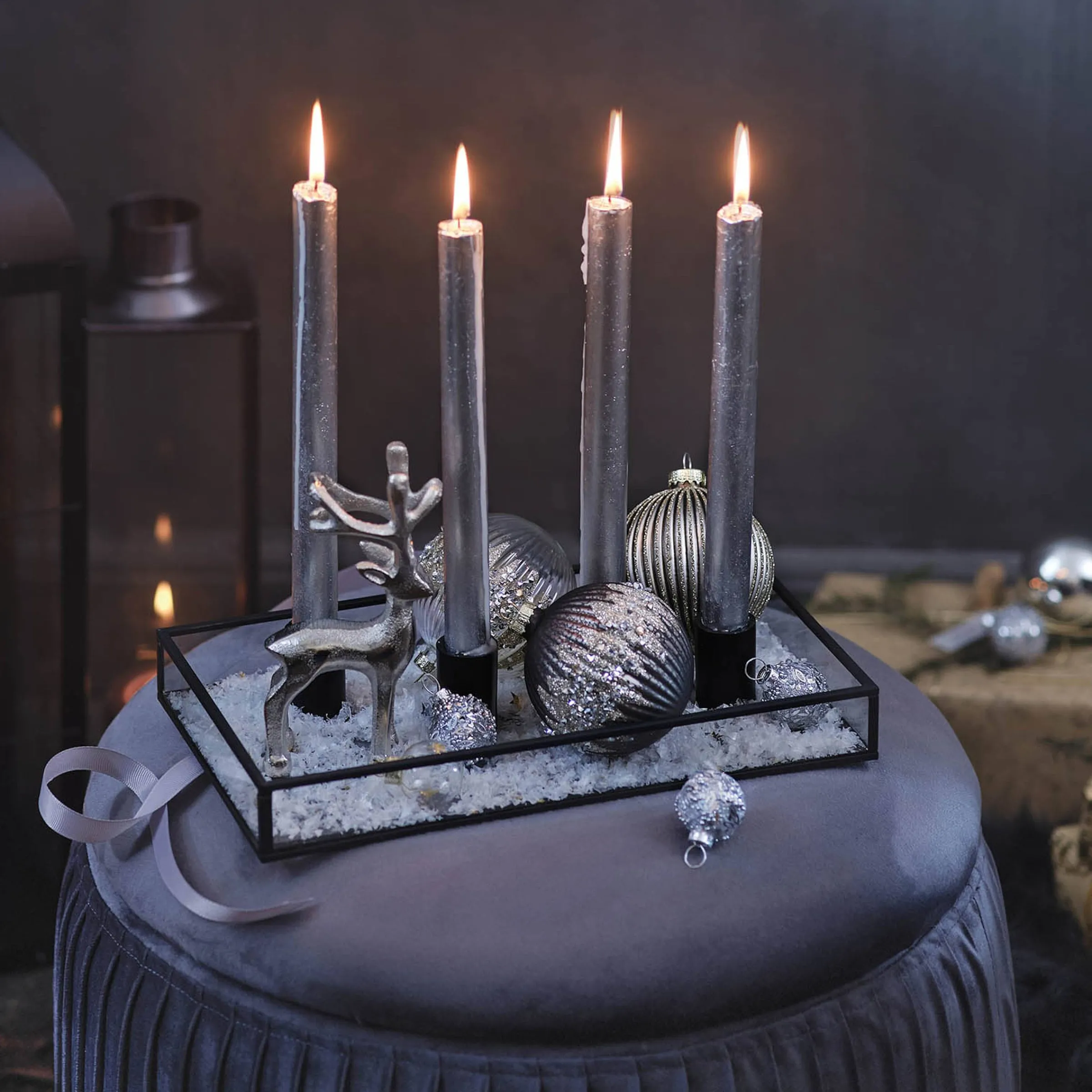 Depot Laternen & Kerzenhalter^Deko-Set Weihnachts-Kerzenhalter Glam