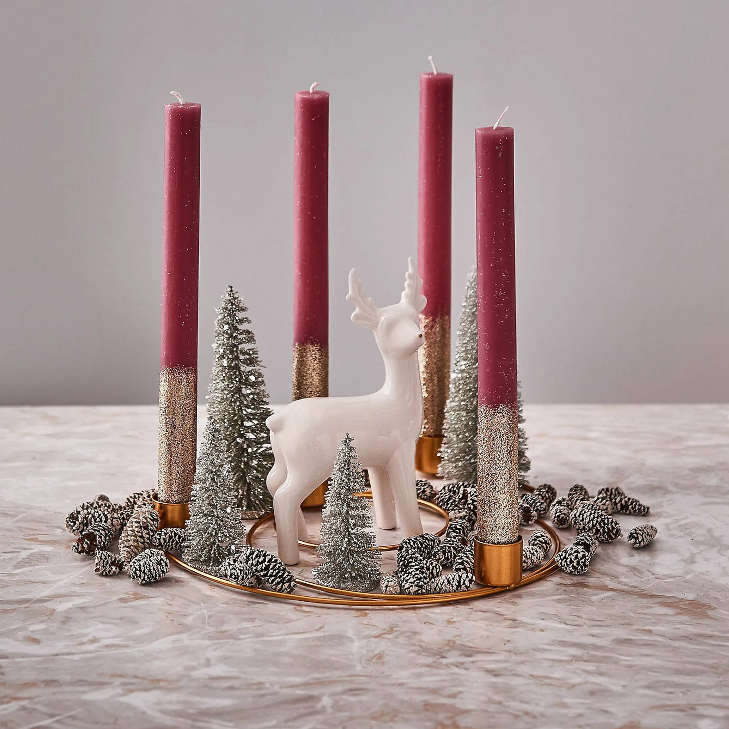 Depot Adventskranze & Zubehör^Deko-Tablett-Set Christmas Glam