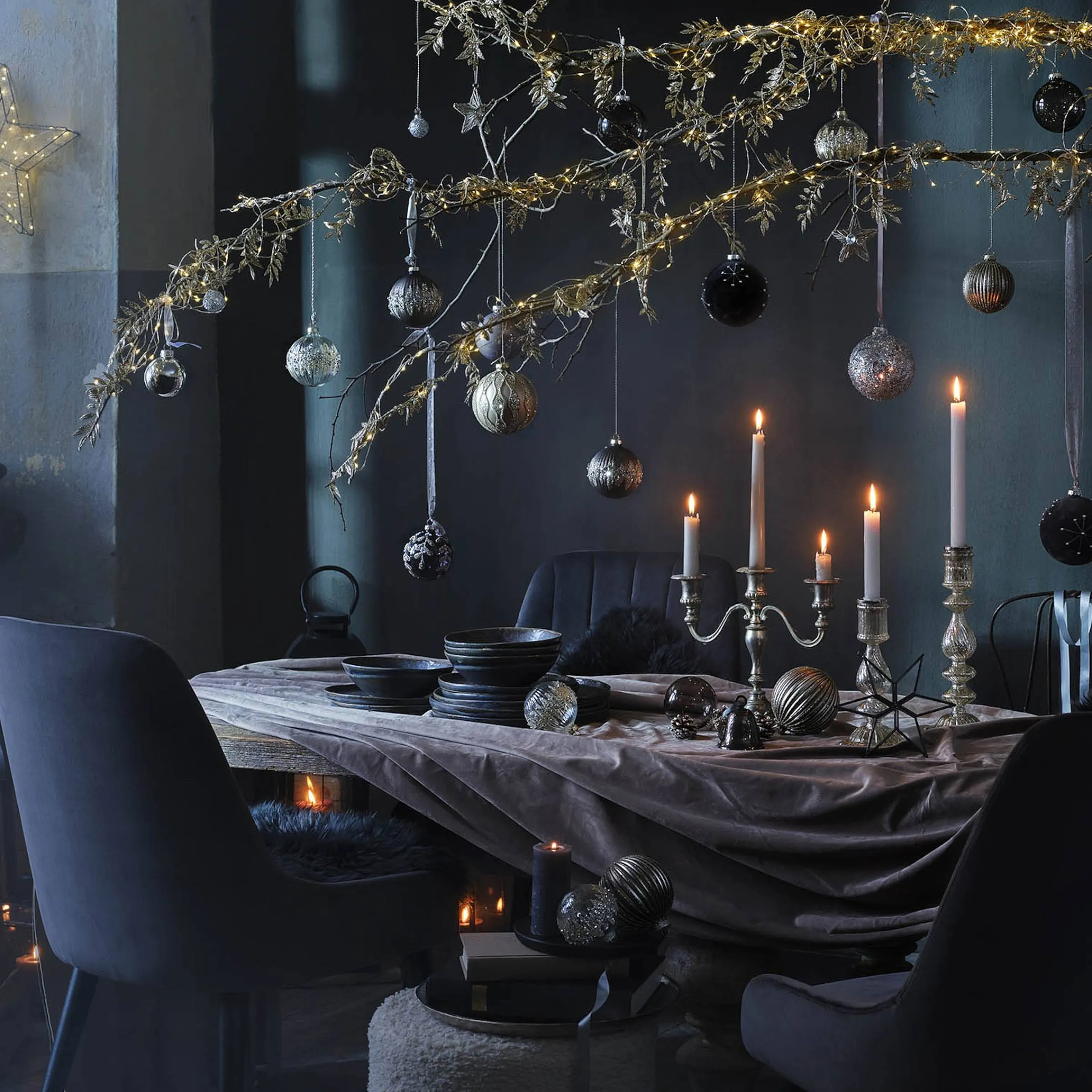 Depot Adventskranze & Zubehör^Deko-Weihnachtstablett Golden Glam