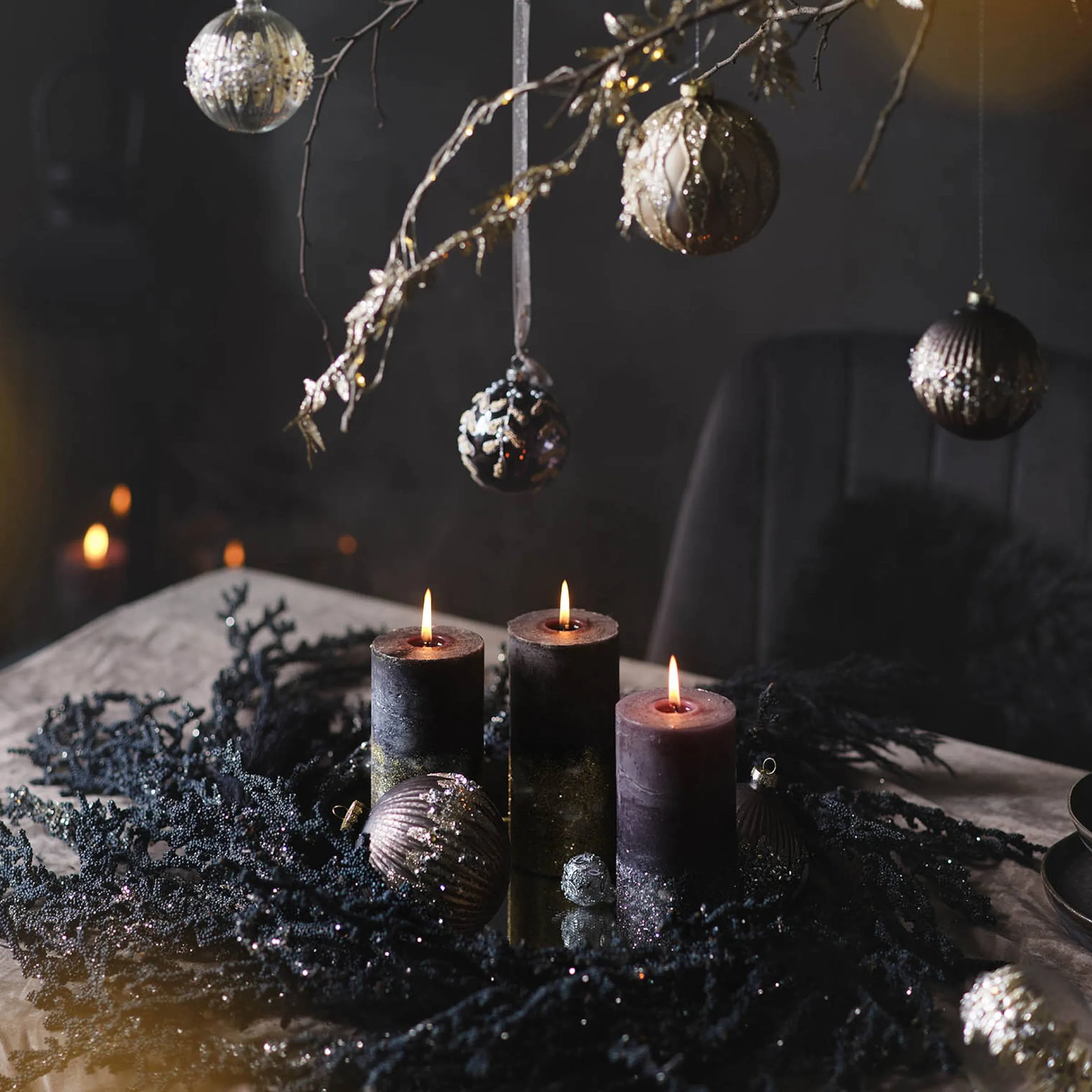 Depot Adventskranze & Zubehör^Deko-Weihnachtstablett Silver Glam