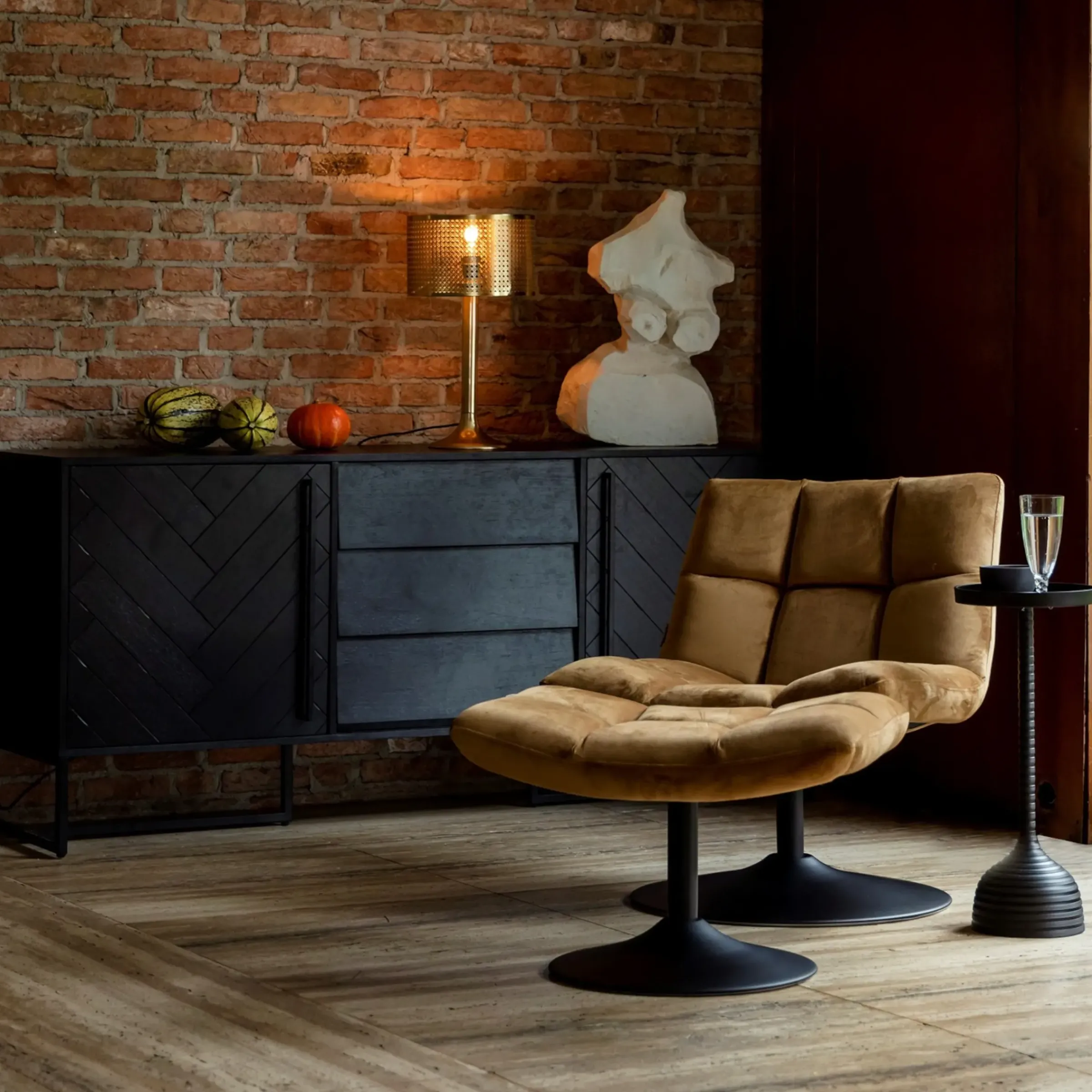 Depot Dutchbone Samt-Hocker Bar, Drehbar> Poufs & Hocker