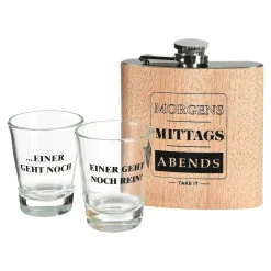 Depot Geschenkideen^Flachmann Mit SchnapsGläsern