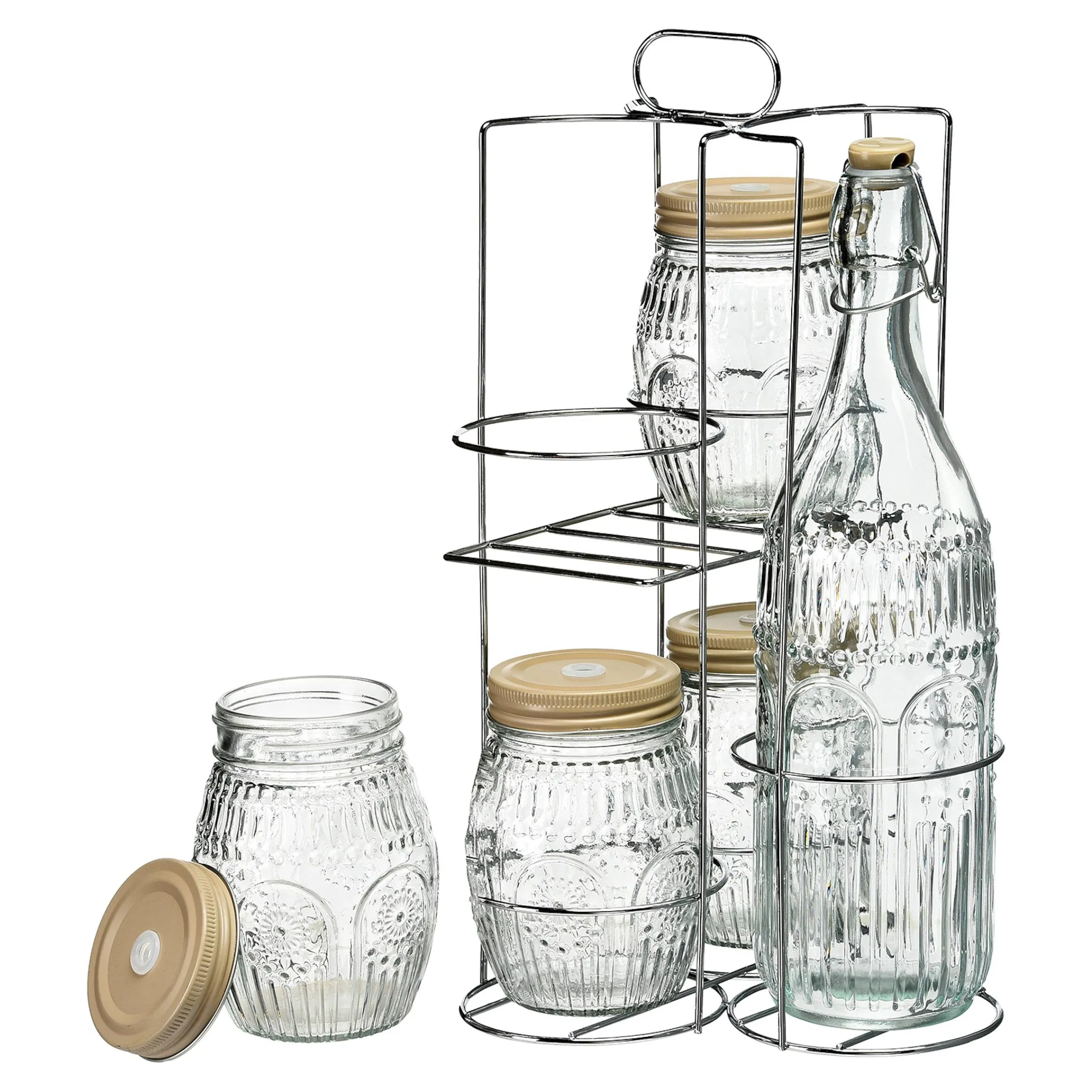 Depot Geschirr & Servieren^Flasche & Gläser-Set Romance Mit Halterung