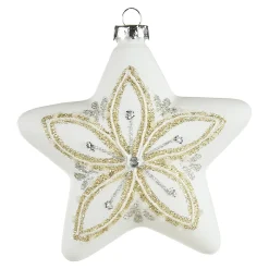 Depot Figuren & Formen^Glas-Baumschmuck Stern Schnee