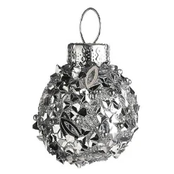Depot Adventskranz-Deko^Glas-Mini-Weihnachtskugel Glittergranulat