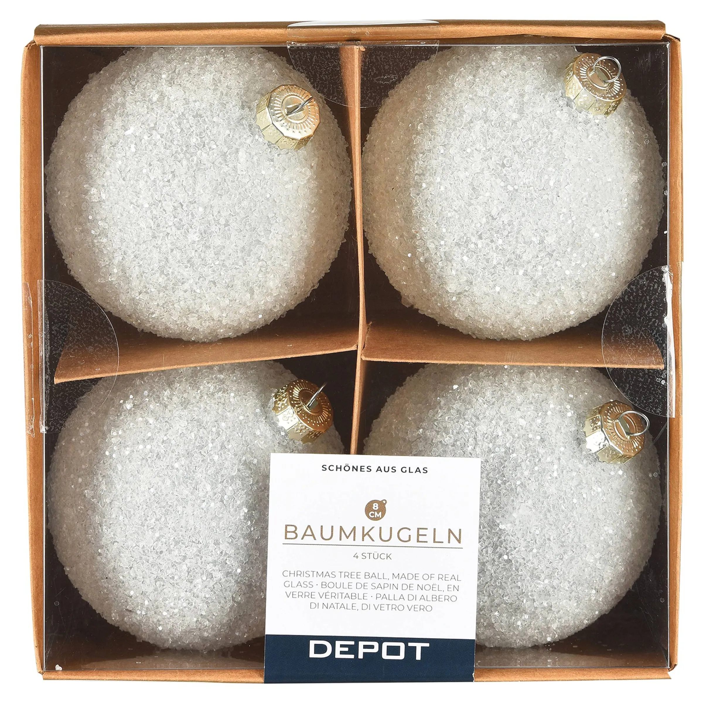 Depot Kugeln & Baumspitzen^Glas-Weihnachtskugel Glam