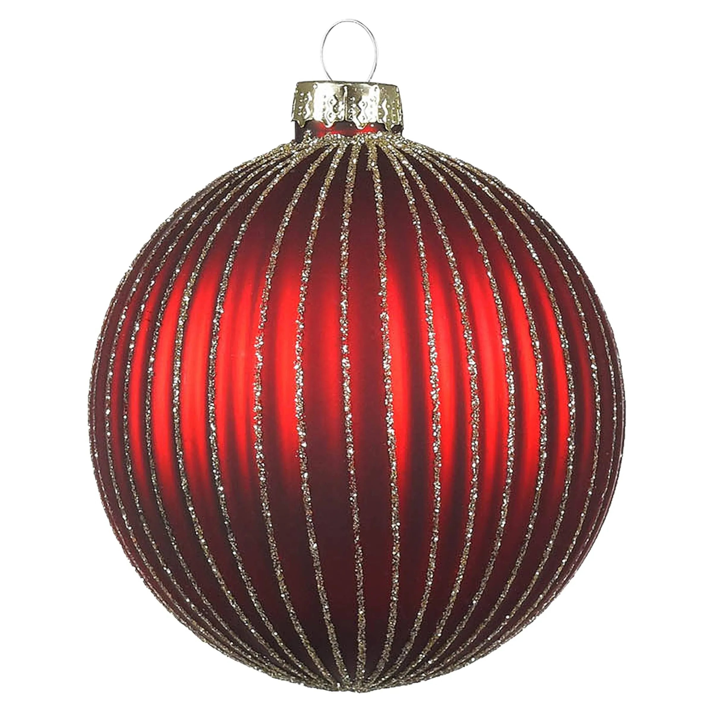 Depot Kugeln & Baumspitzen^Glas-Weihnachtskugel Glitterstripe