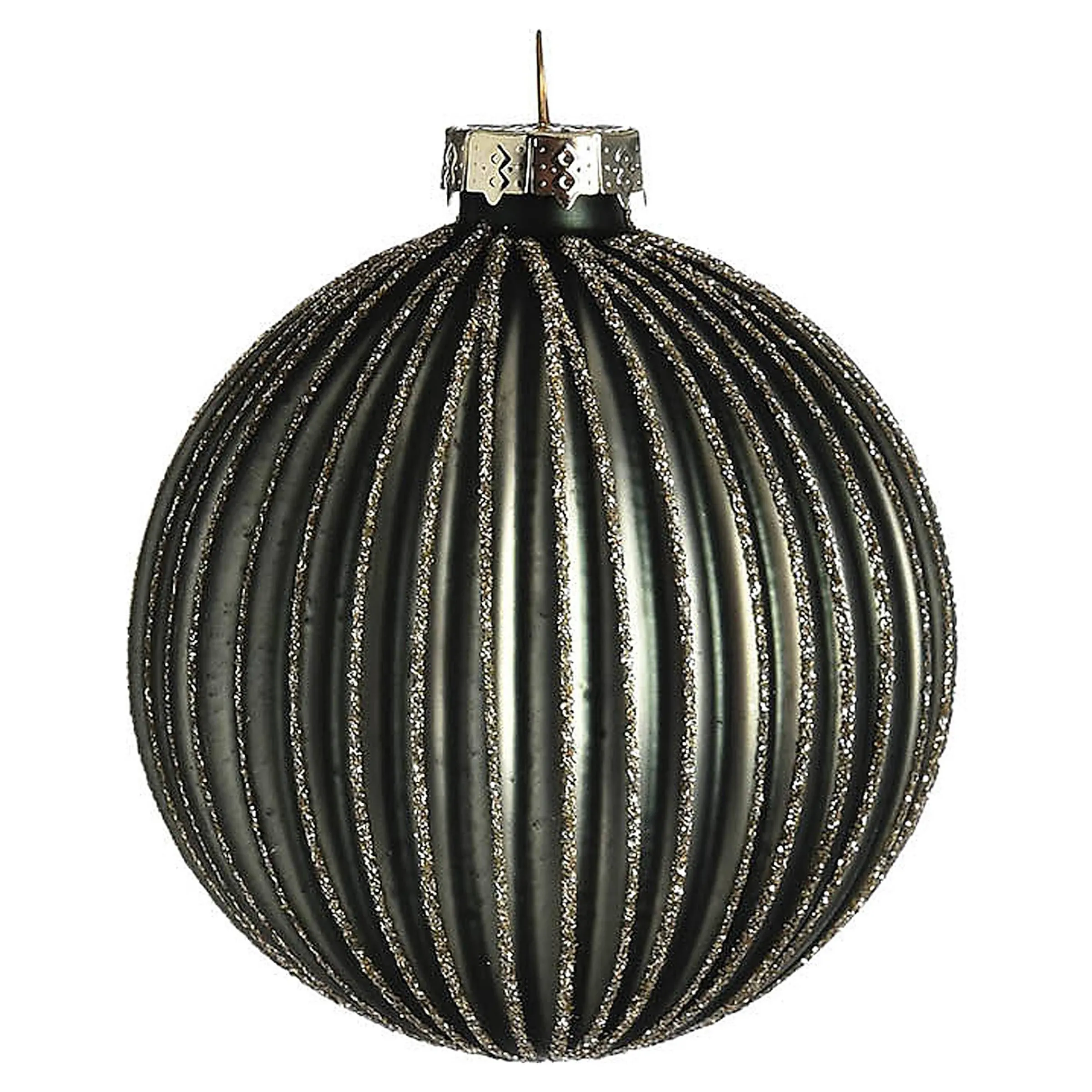 Depot Kugeln & Baumspitzen^Glas-Weihnachtskugel Glitterstripe