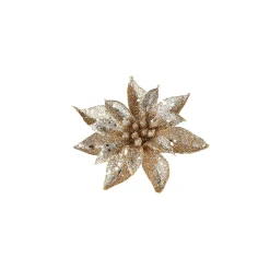 Depot Adventskranz-Deko^Glitzer-Kunstblume Weihnachtsstern Auf Clip