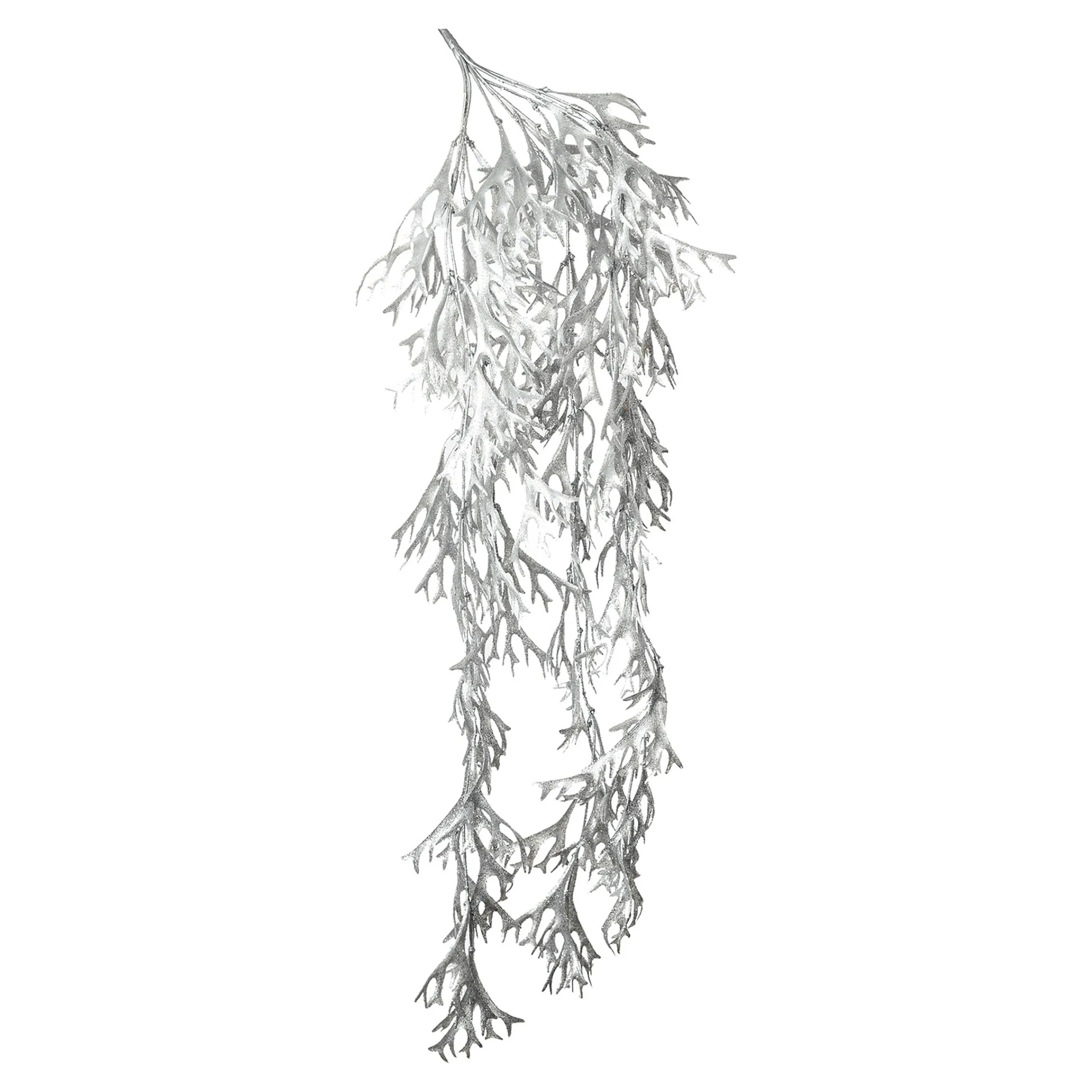 Depot Blumen^Glitzer-Kunstzweig Geweihfarn, Hangend