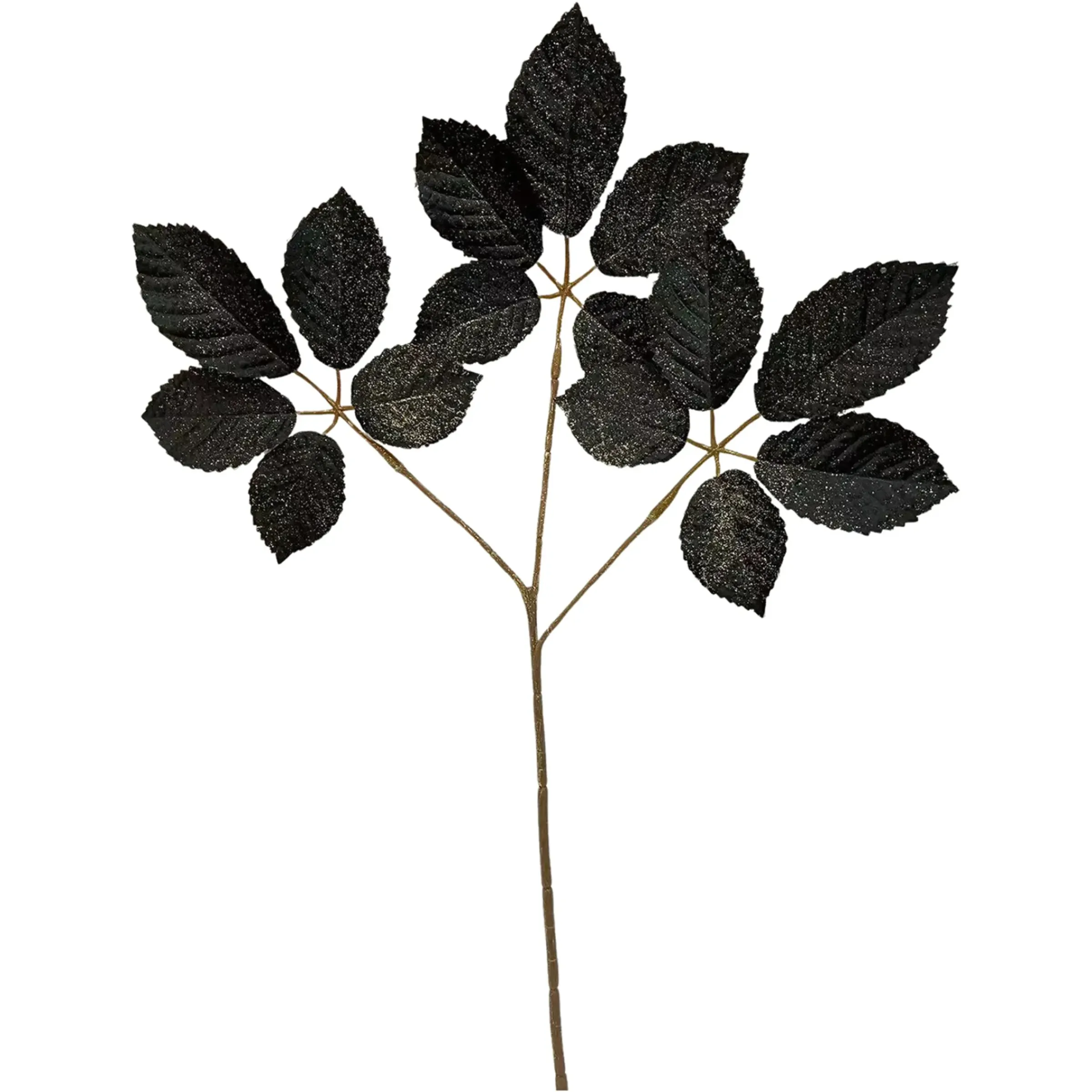 Depot Glitzer-Kunstzweig Herbstblatt> Einzelblumen & Zweige