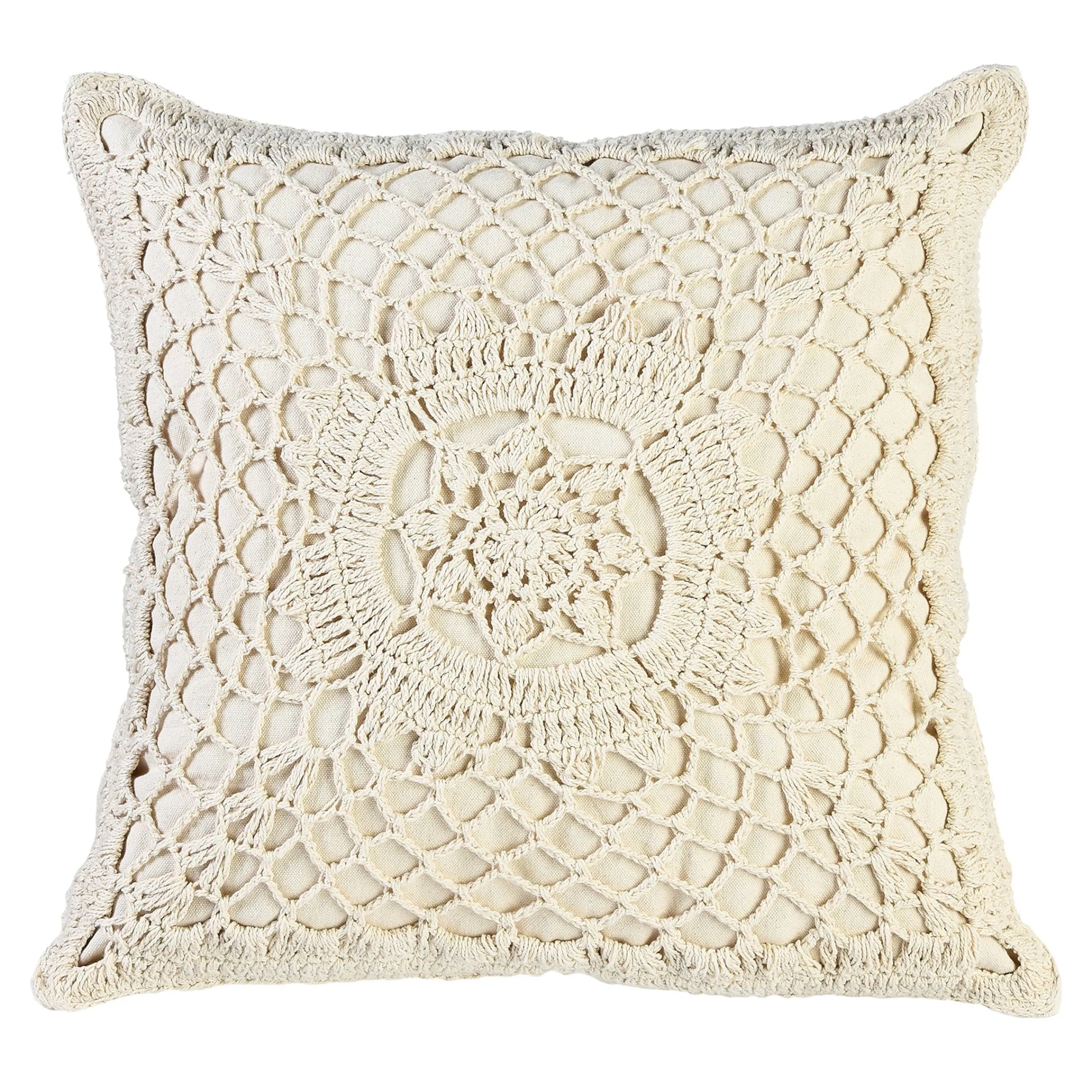Depot Geschenkideen^Kissenhulle Crochet Flower