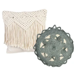 Depot Geschenkideen^Kissen-Set Jute & Makramee