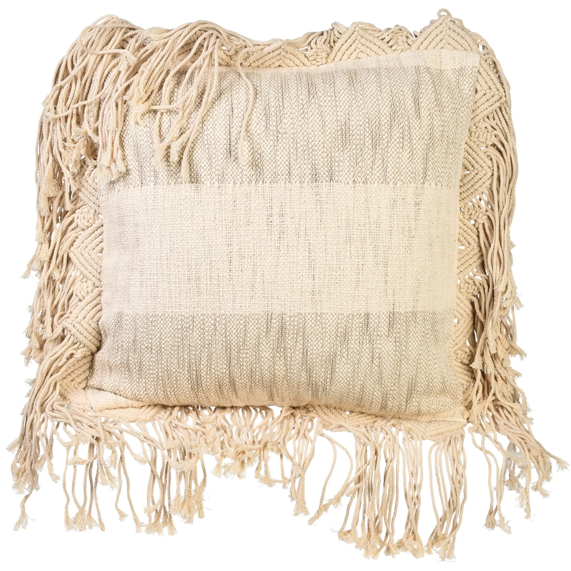 Depot Makramee-Kissenhulle Stripe> Kissen
