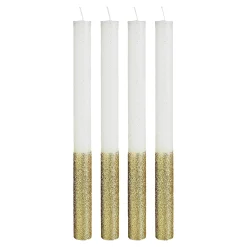 Depot Adventskerzen^Stabkerzen Gold Glitter