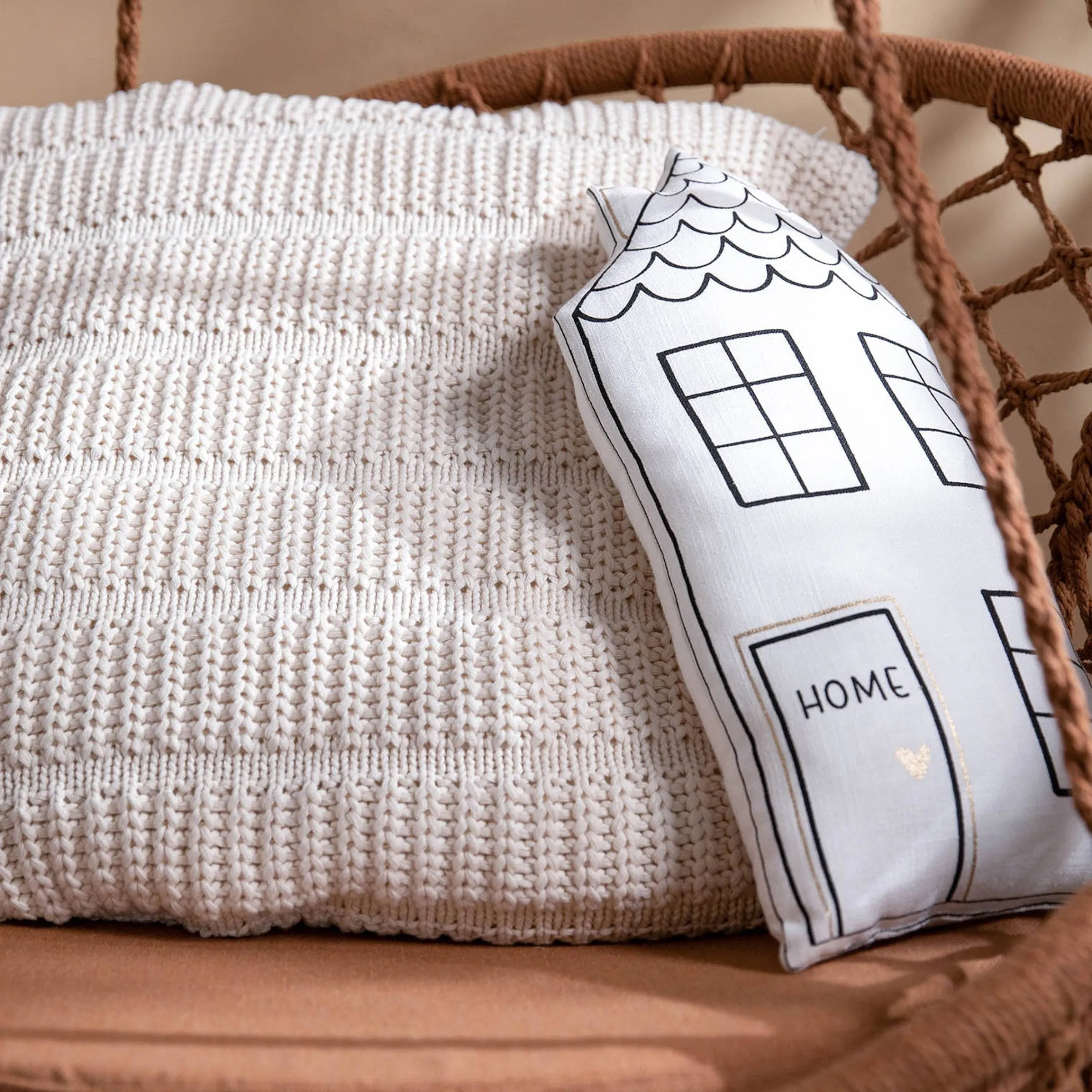 Depot Kissen^Strick-Kissenhulle Stripe