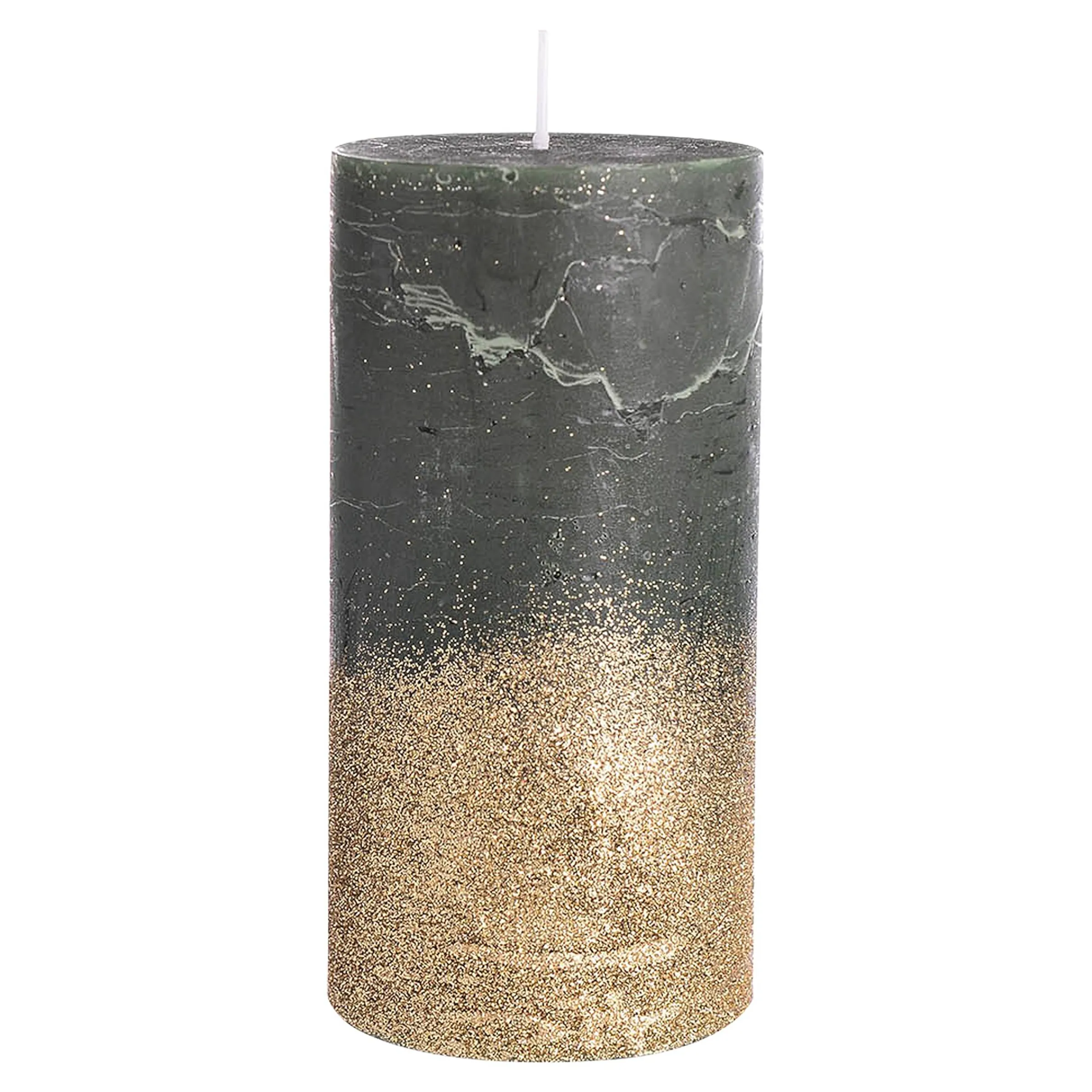 Depot Adventskerzen^Stumpenkerze Gold Glitter