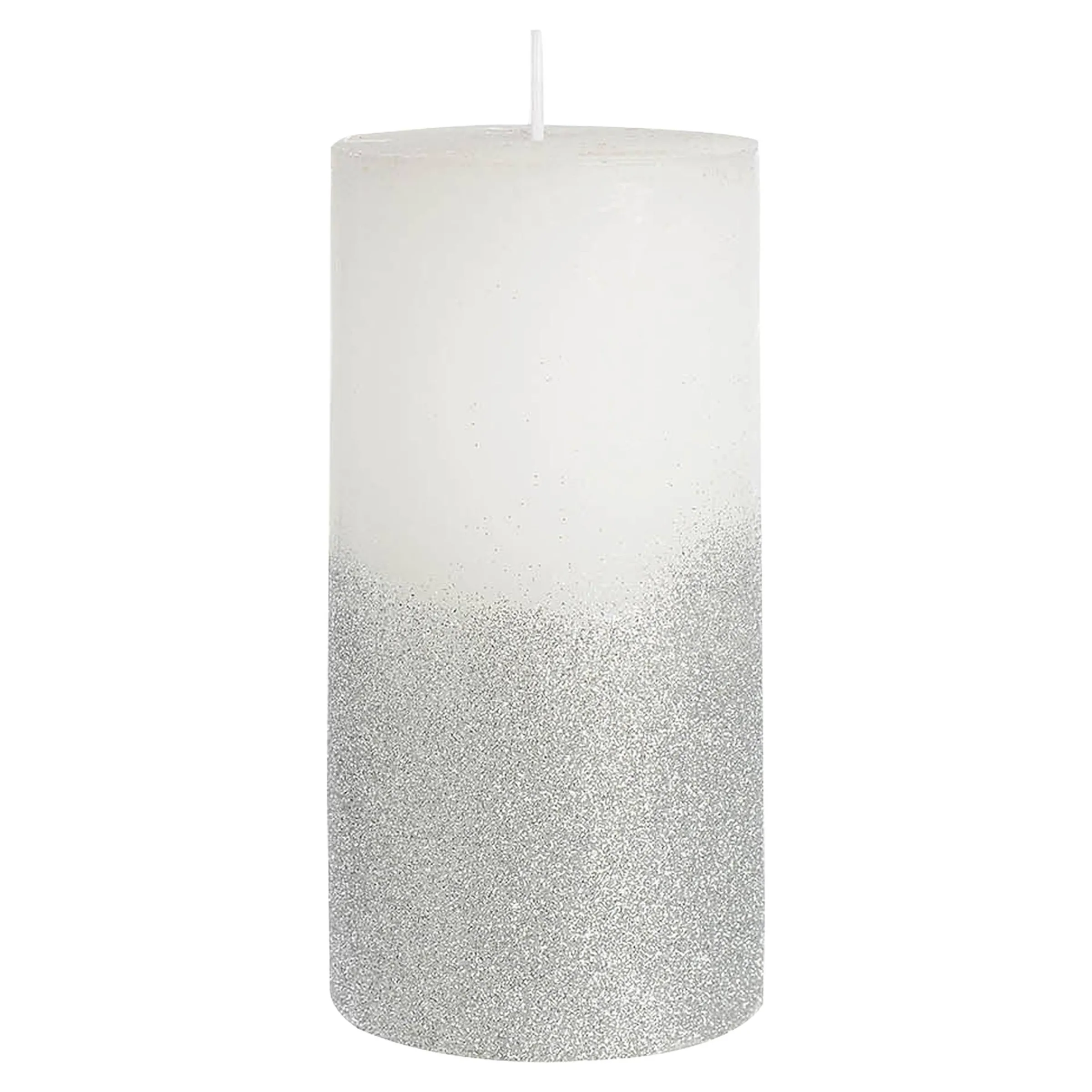 Depot Adventskerzen^Stumpenkerze Rustic Silver Glitter